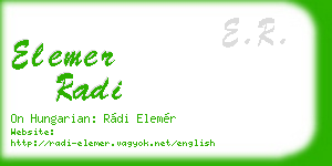elemer radi business card
